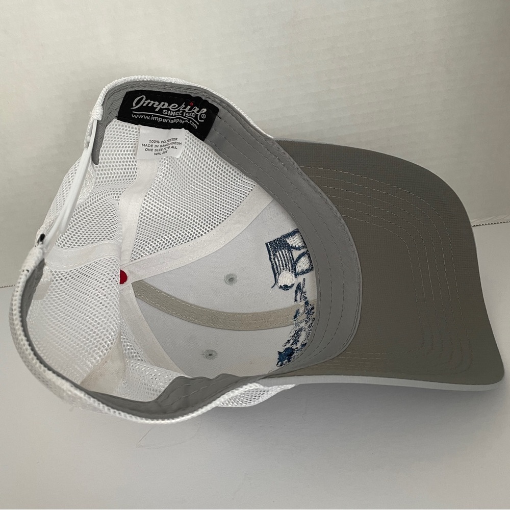 Used Mens Teens Adjustable Gray White Blue Imperial Mid-Crown AJGA Golf Cap Hat - Picture 6 of 6
